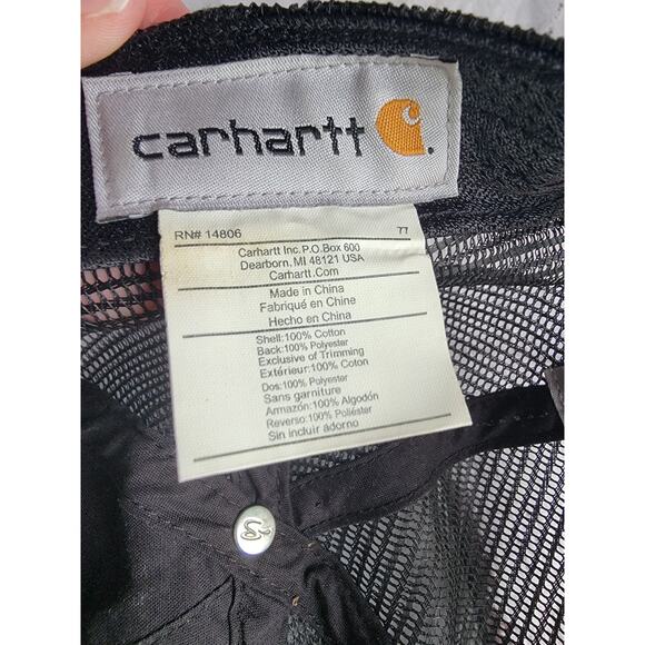 Carhartt Est. 1889 Patch Hat Mens Snapback Black Mesh Back Truck Hat - Picture 7 of 8